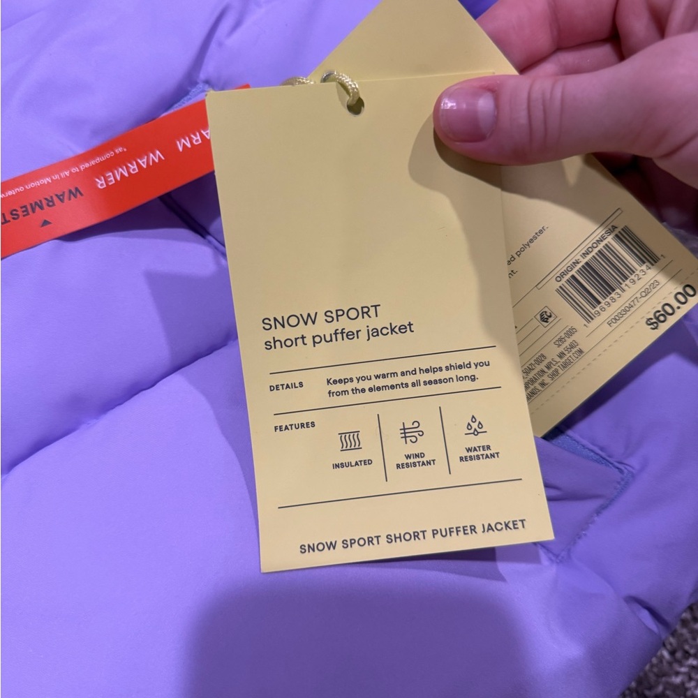 🥞Snow sport short Purple Puffer warm Jacket - Picture 12 of 16